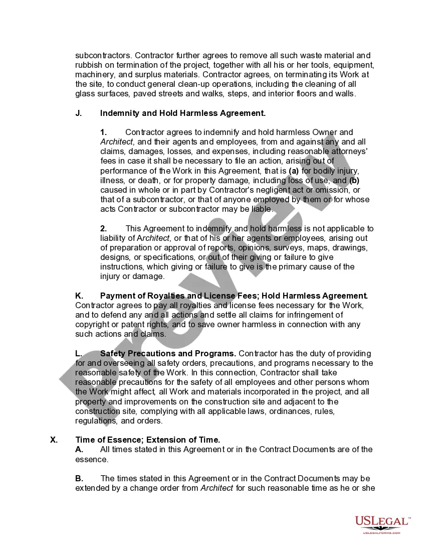 Preview Agreement for the Construction of Building