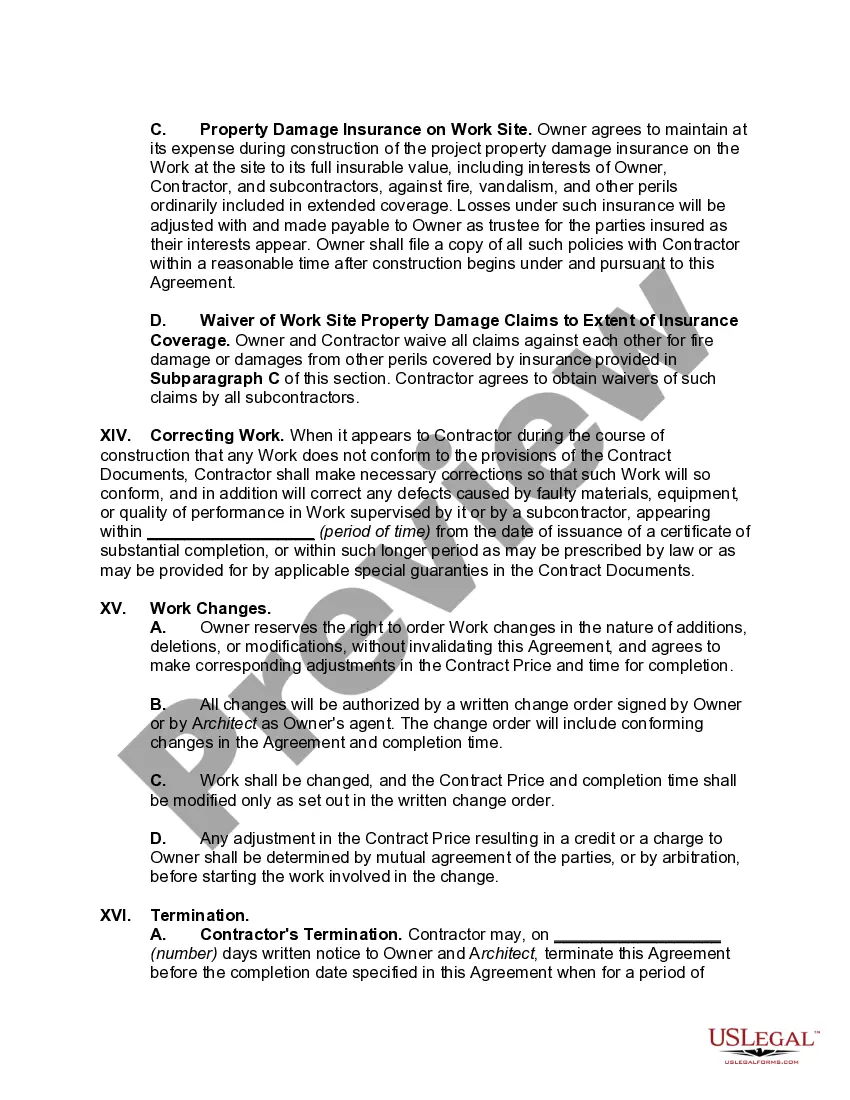 Preview Agreement for the Construction of Building