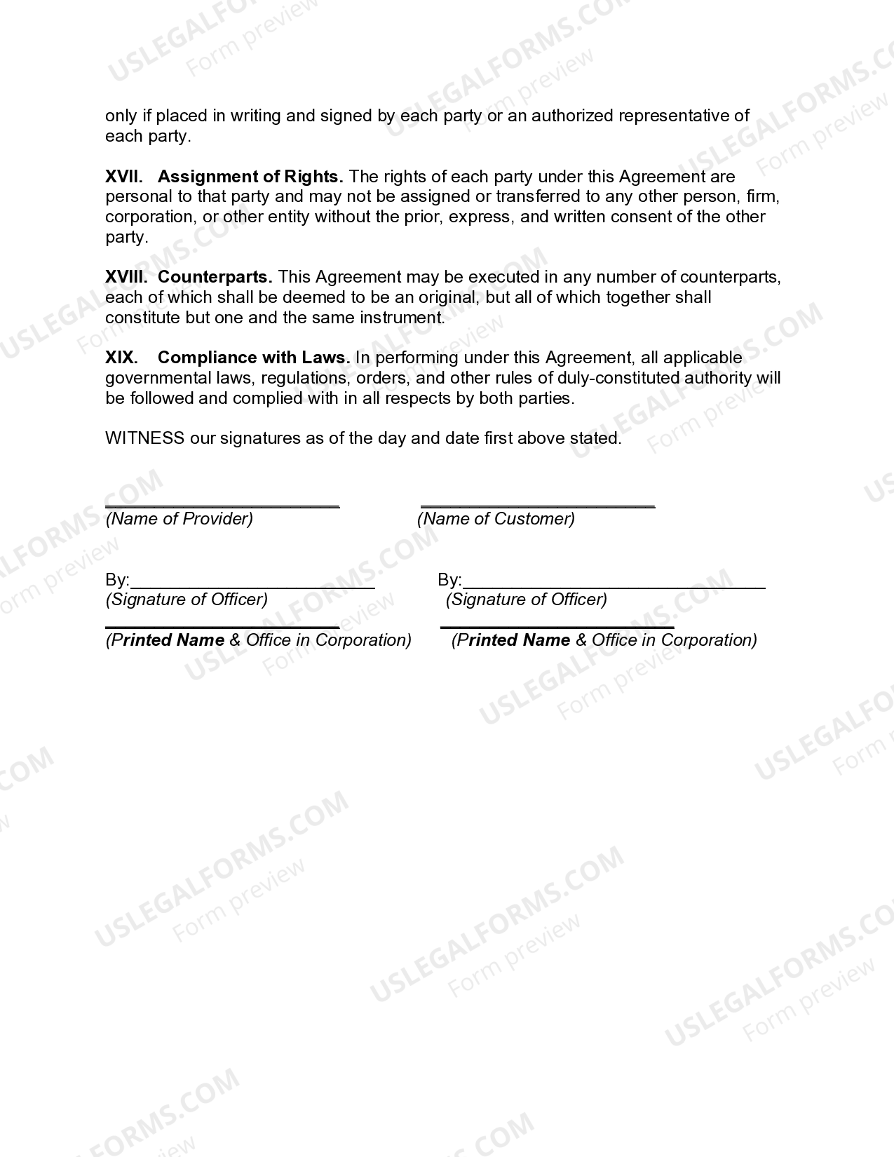 Computer Maintenance Service Agreement US Legal Forms