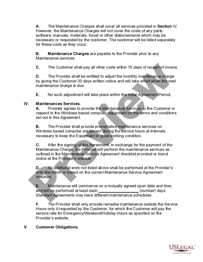 Get Computer Maintenance Service Agreement Preview Computer Maintenance Service Agreement