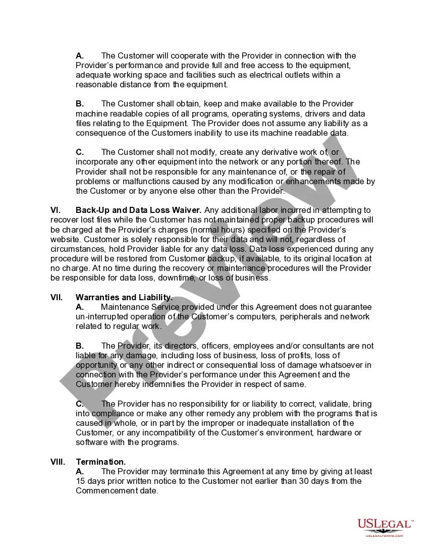 Get Computer Maintenance Service Agreement Preview Computer Maintenance Service Agreement