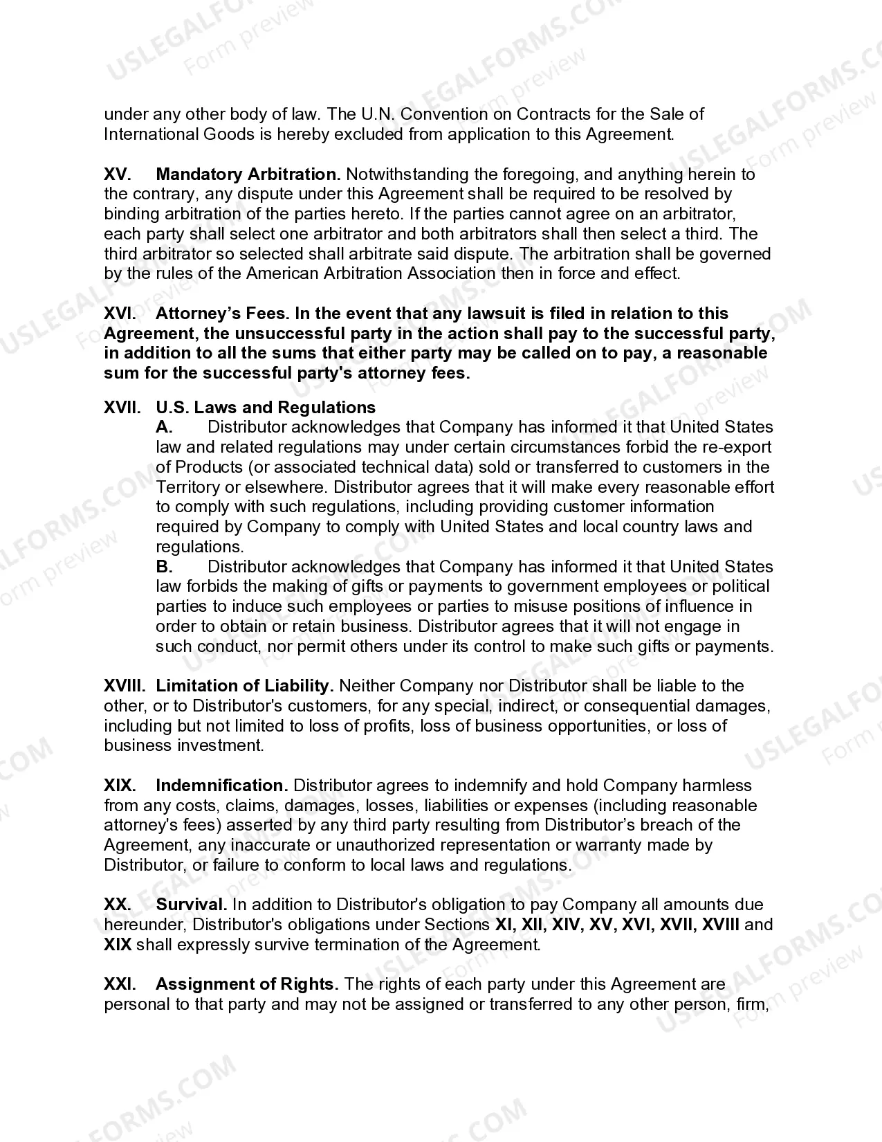 Preview International Distributor Agreement