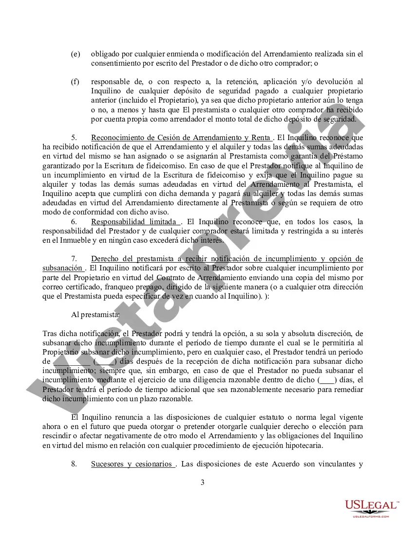 Preview Acuerdo de Subordinación de No Perturbación y Apertura