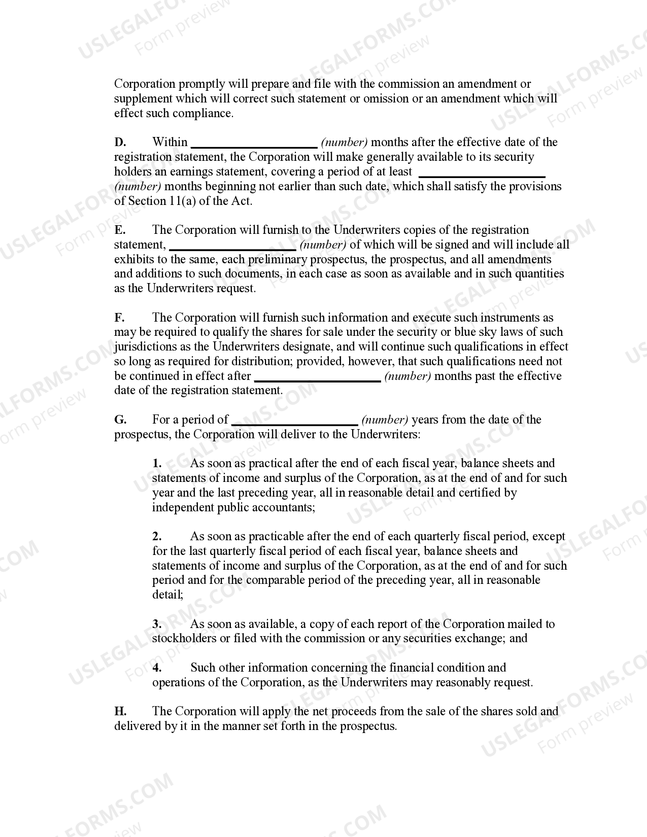 Underwriting Agreement US Legal Forms