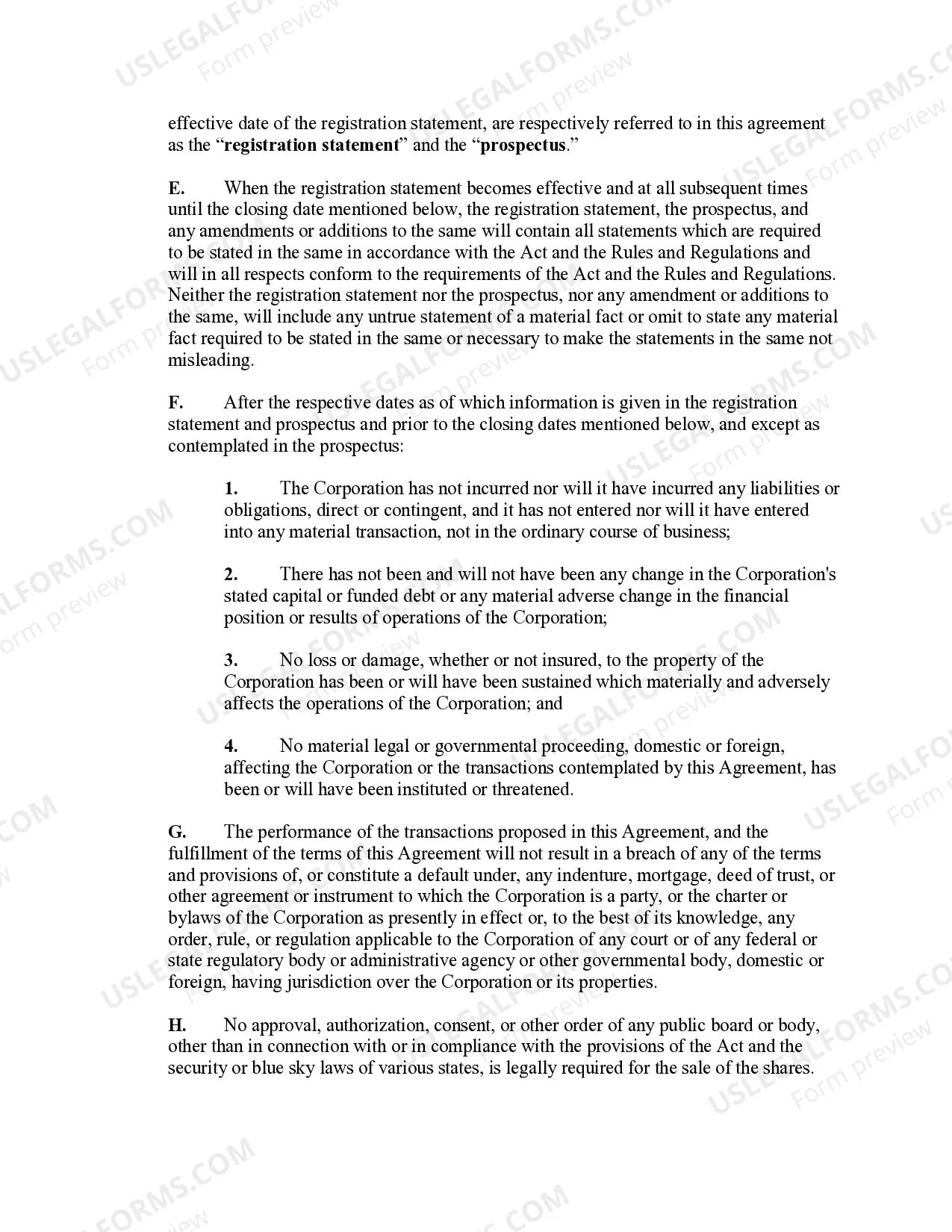 Preview Underwriting Agreement