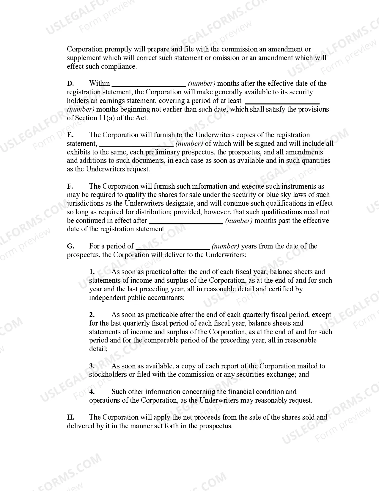 Preview Underwriting Agreement