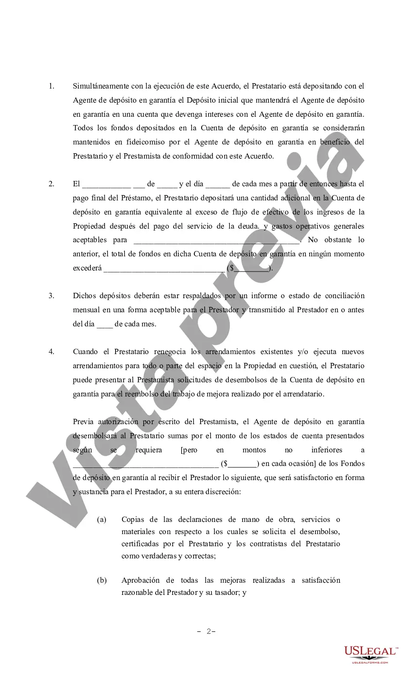 Preview Acuerdo de depósito en garantía para reacondicionamiento del inquilino