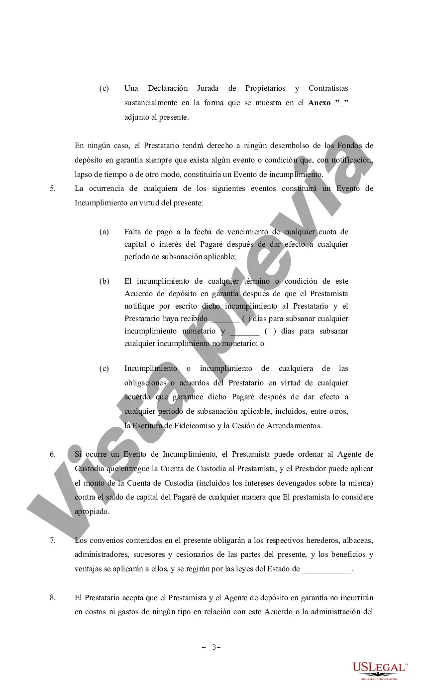 Preview Acuerdo de depósito en garantía para reacondicionamiento del inquilino