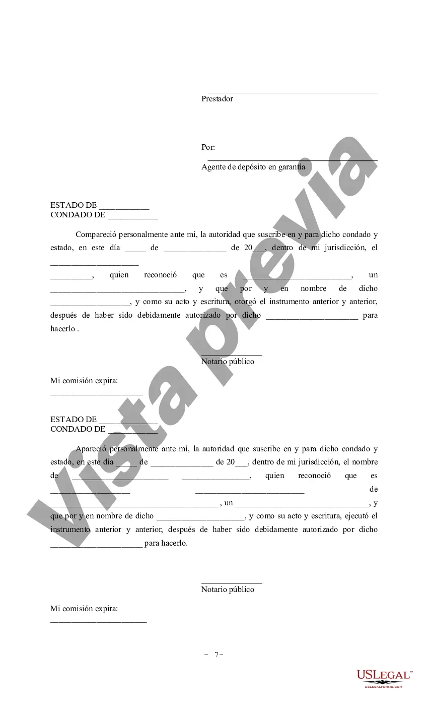 Preview Acuerdo de depósito en garantía para reacondicionamiento del inquilino