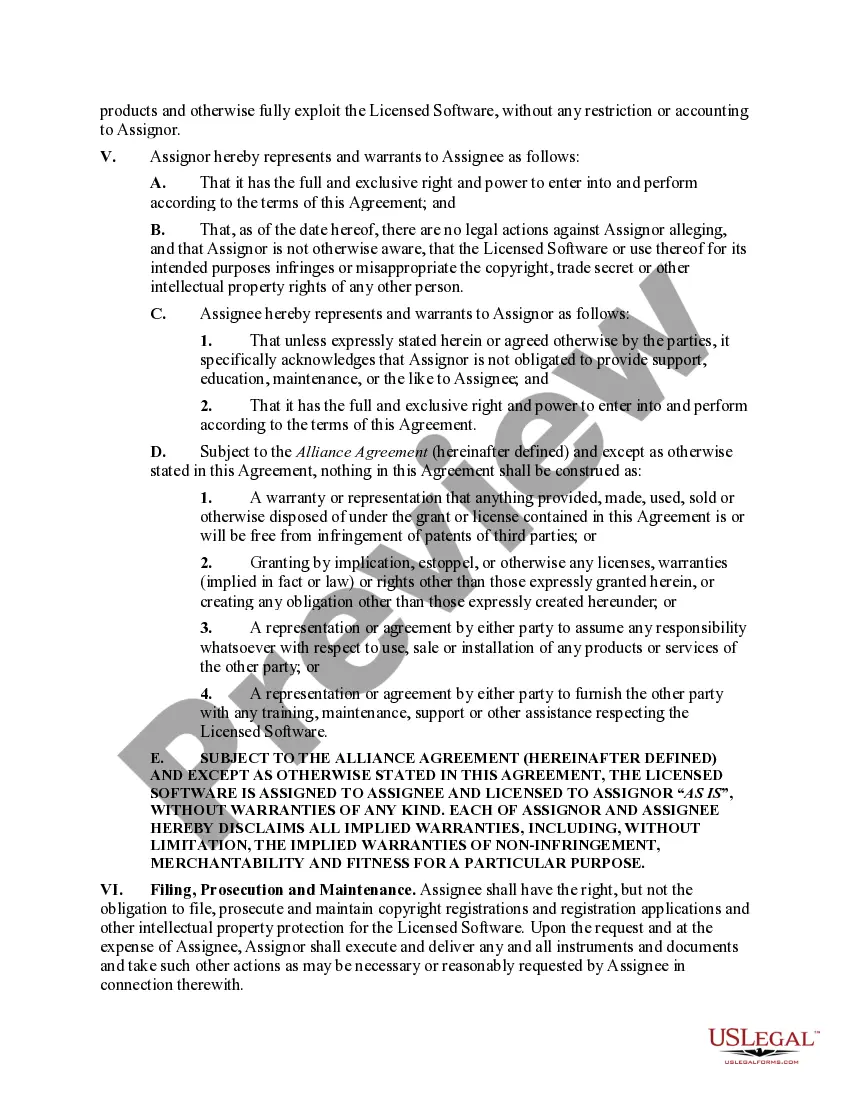 Get Assignment of Software and License Agreement Preview Assignment of Software and License Agreement