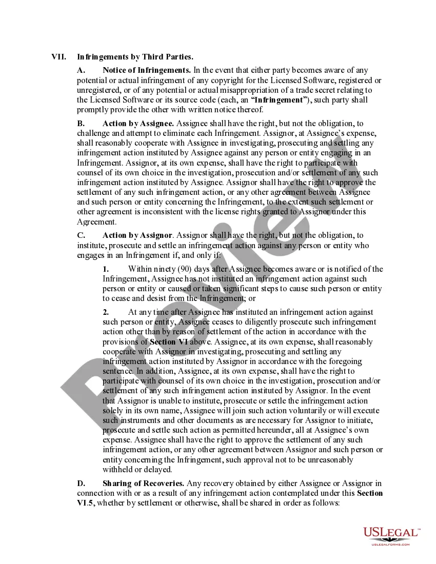 Get Assignment of Software and License Agreement Preview Assignment of Software and License Agreement
