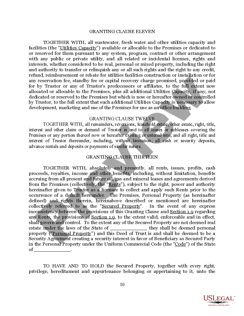 Get Complex Deed of Trust and Security Agreement Preview Complex Deed of Trust and Security Agreement
