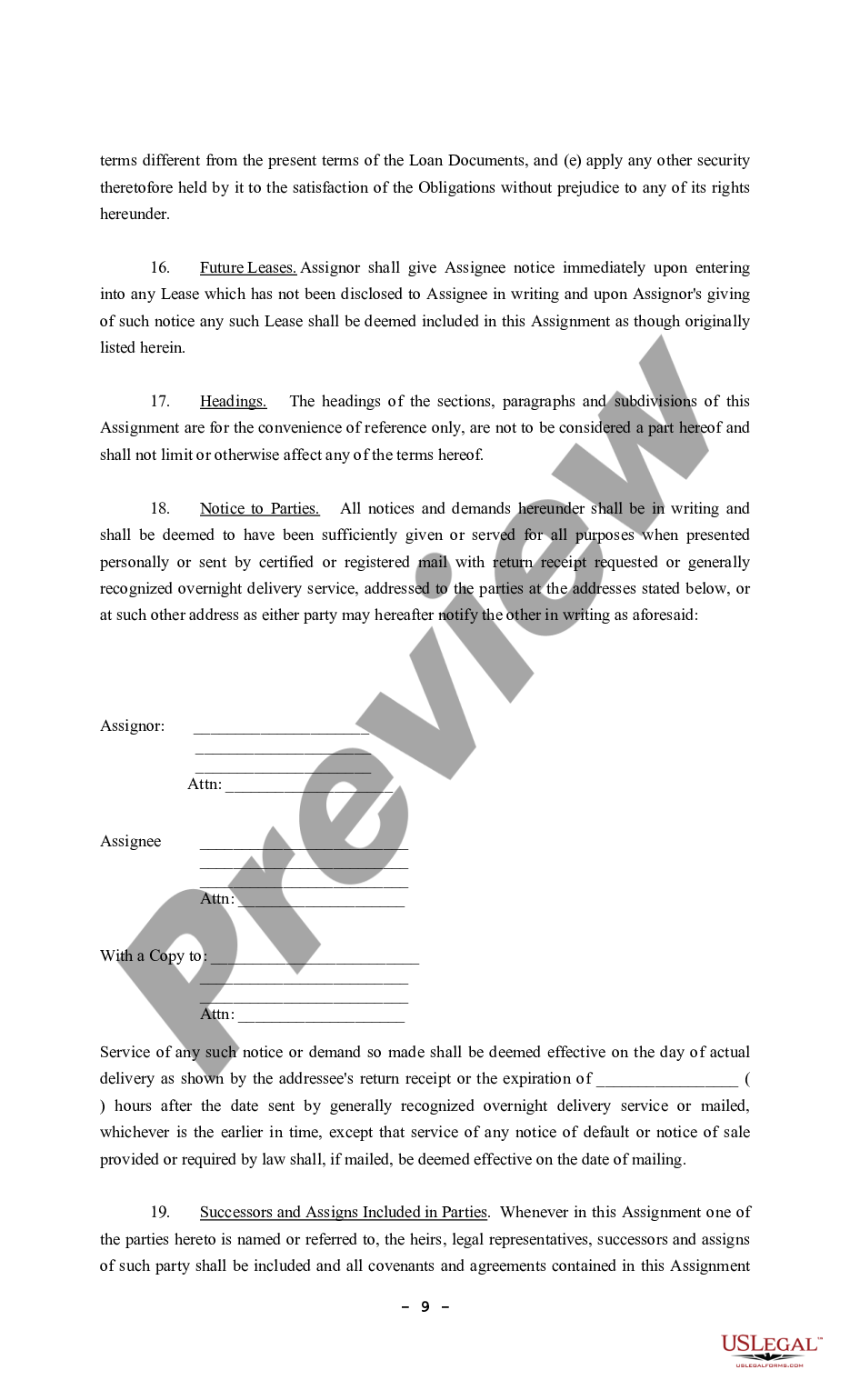 page 8 Detailed Assignment of Leases Rents Income and Cash Collateral preview