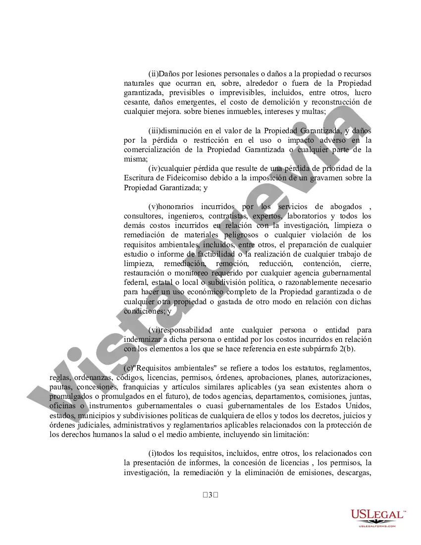 Preview Ejemplo de Acuerdo de Indemnización Ambiental - Detallado