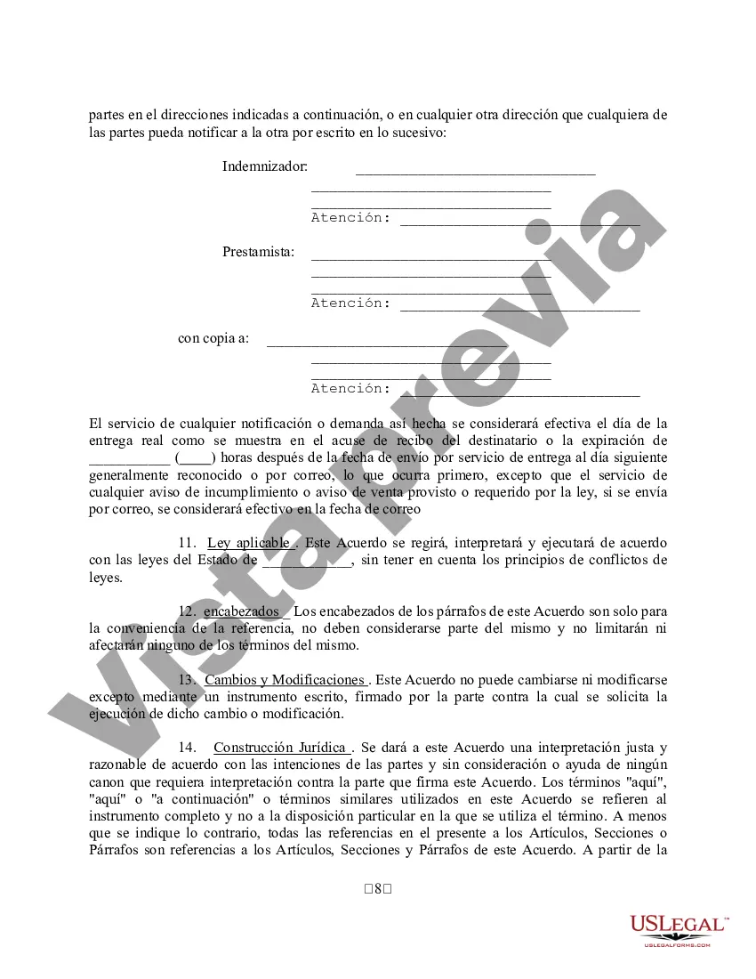 Preview Ejemplo de Acuerdo de Indemnización Ambiental - Detallado