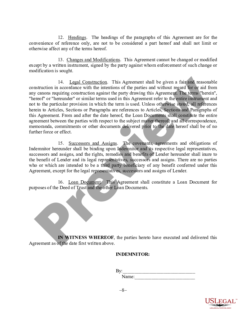 What Is An Environmental Indemnity Agreement