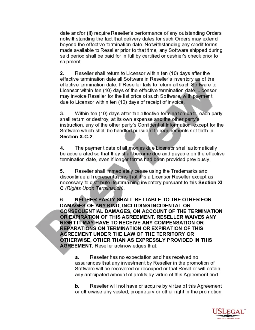 Preview Software Reseller Agreement