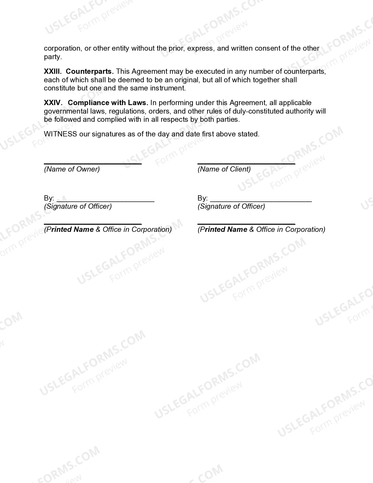 Preview Online Advertising Agreement