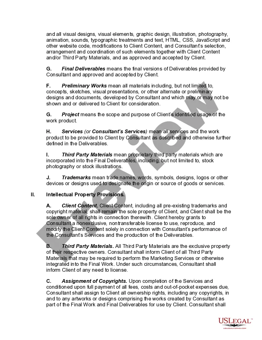 Preview Agreement for Marketing Services