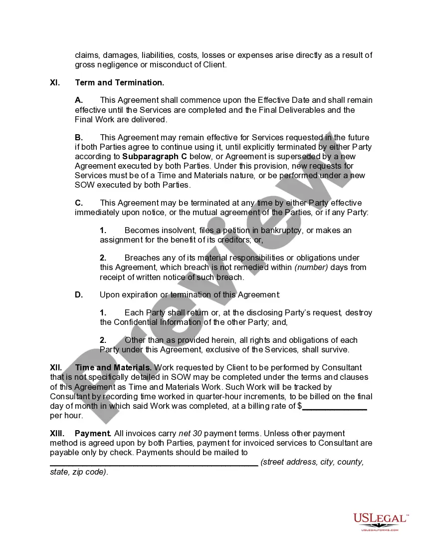 Preview Agreement for Marketing Services