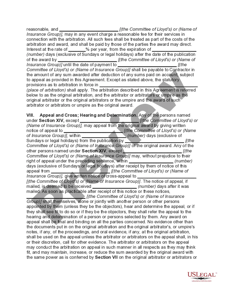 Preview Standard Form of Salvage Agreement (No Cure, No Pay)