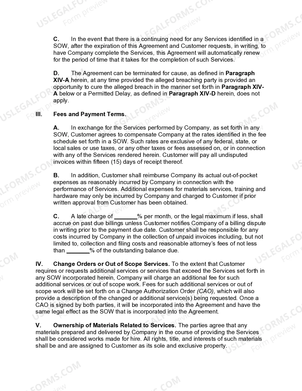 Preview Information Technology Services Agreement