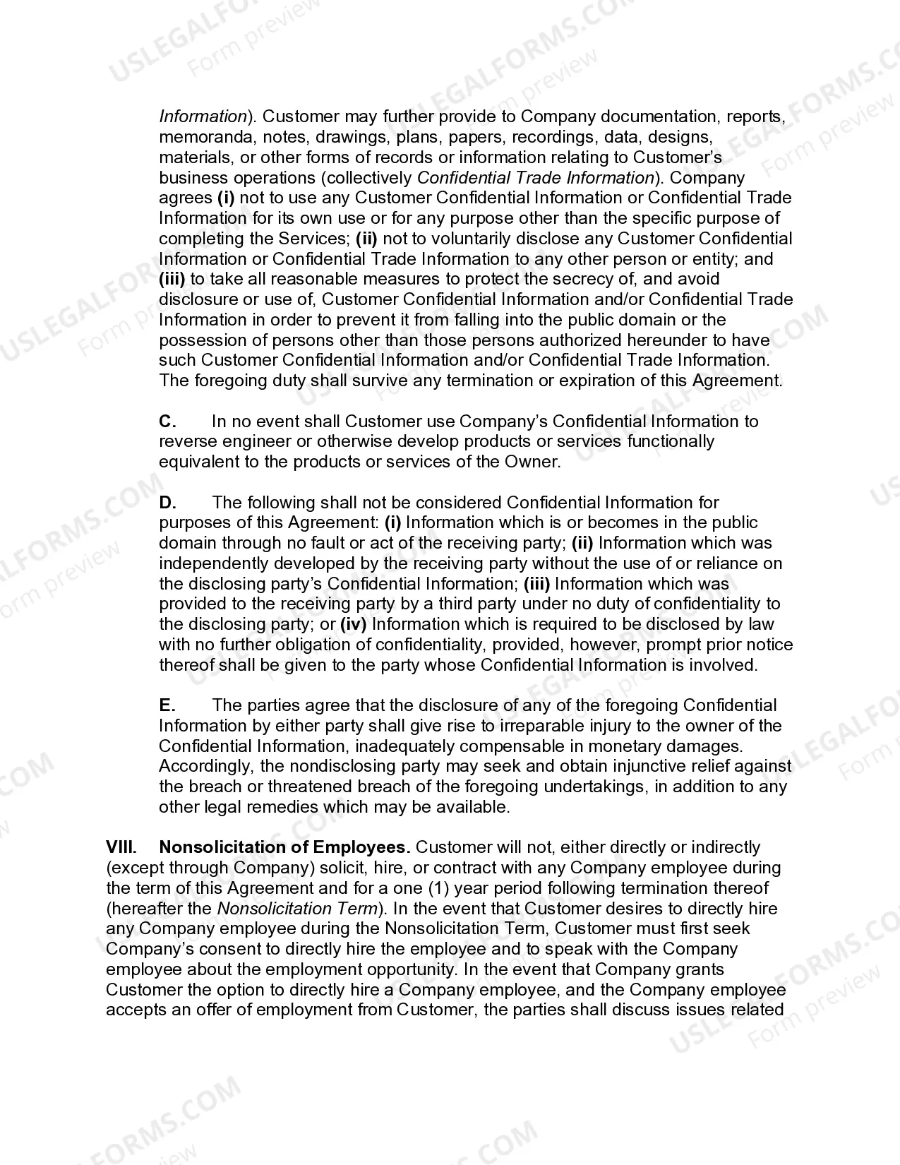 Preview Information Technology Services Agreement