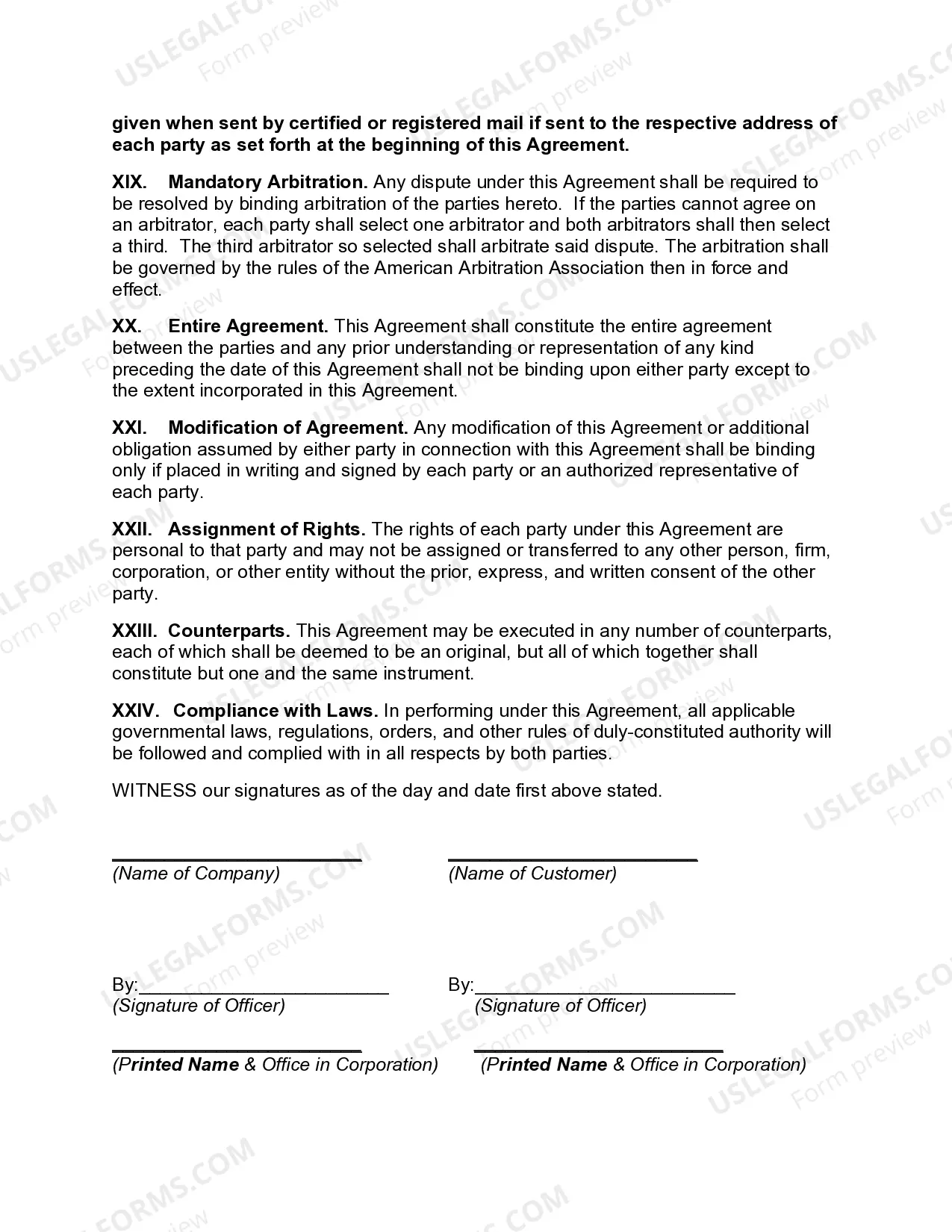 Preview Information Technology Services Agreement
