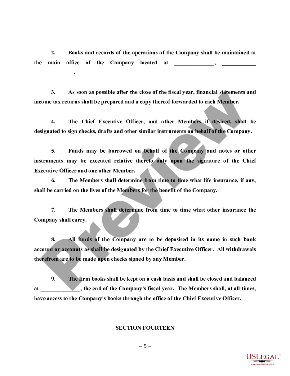Minnesota LLC Operating Agreement for Shared Vacation Home Family