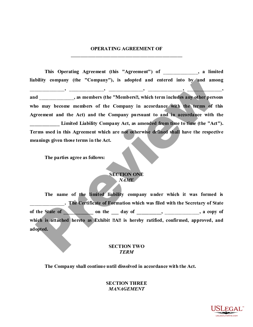 Nj Operating Agreement Template