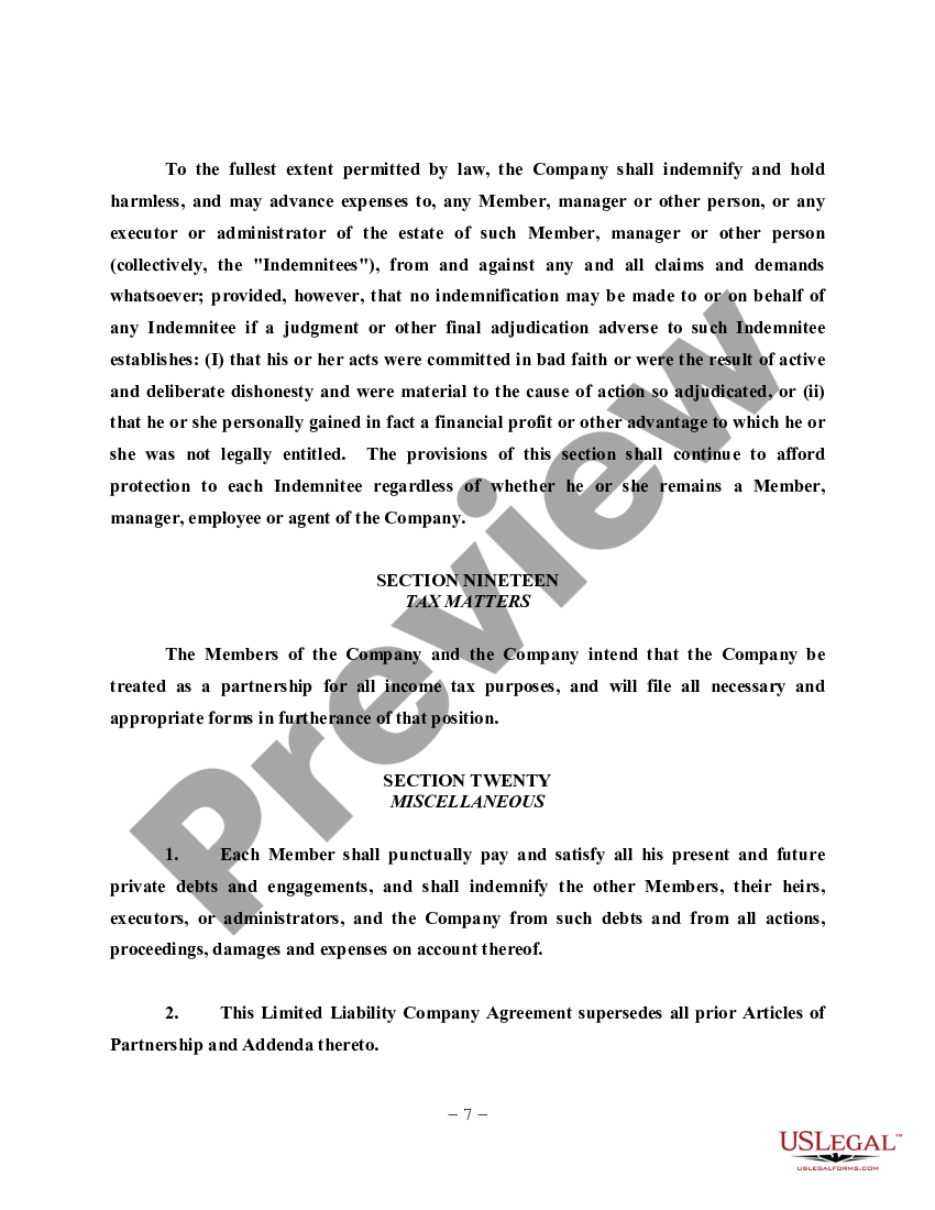 Tennessee LLC Operating Agreement For S Corp S Corp Operating 