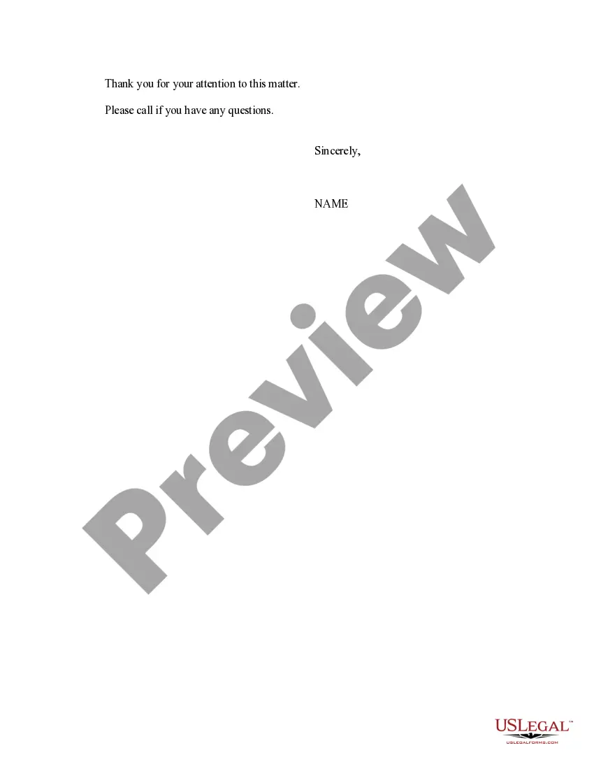 Preview Sample Letter for Claim to Funds