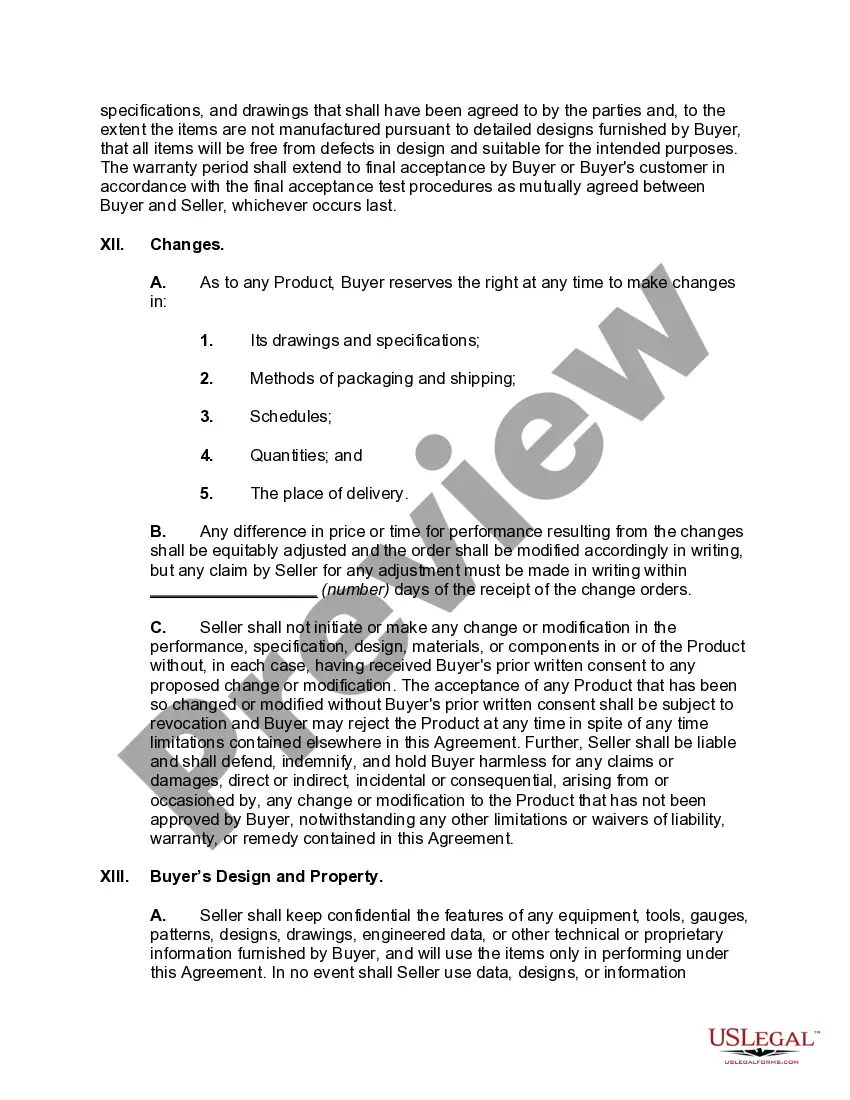 Preview Agreement for Long-Term Purchases of Goods