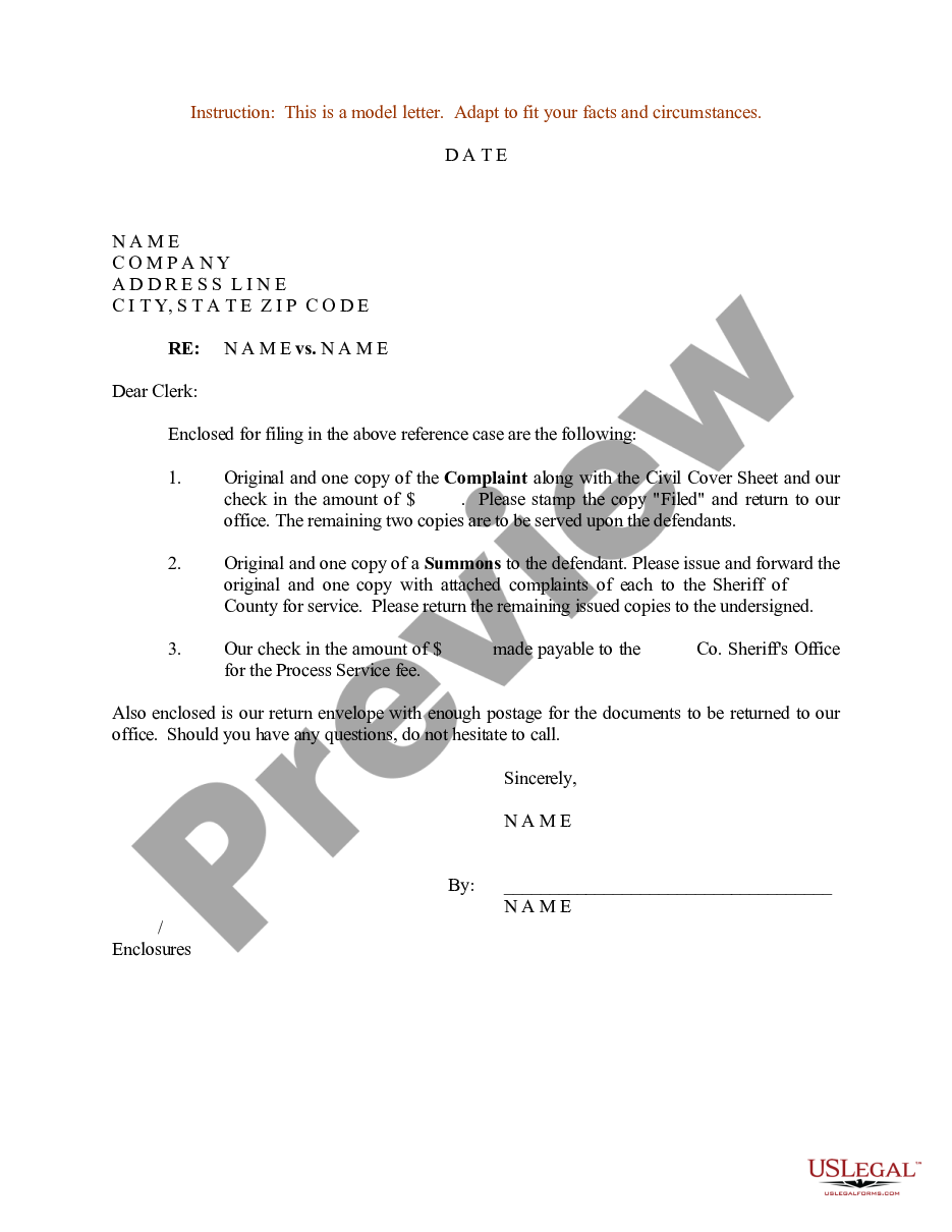sample-letter-regarding-complaint-and-summons-to-be-filed-sample
