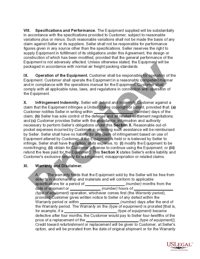 Get Agreement for Sale of Equipment and Related Software Preview Agreement for Sale of Equipment and Related Software