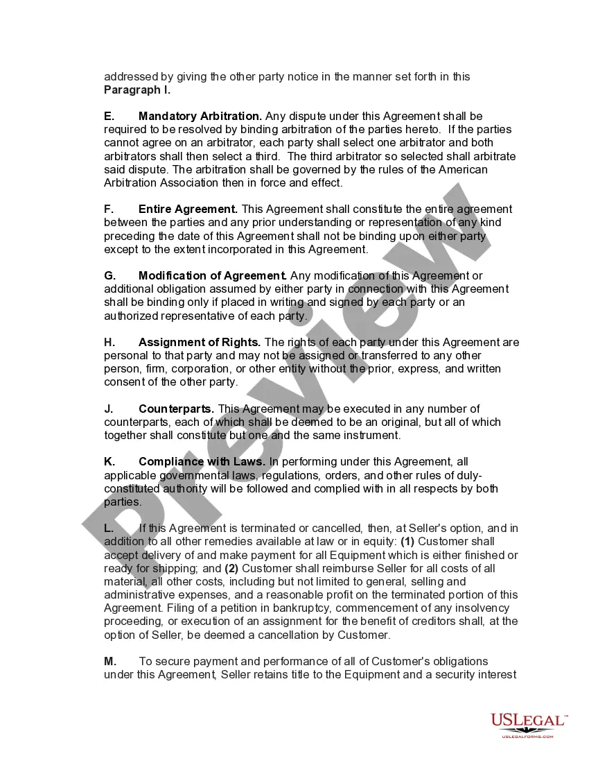 Get Agreement for Sale of Equipment and Related Software Preview Agreement for Sale of Equipment and Related Software