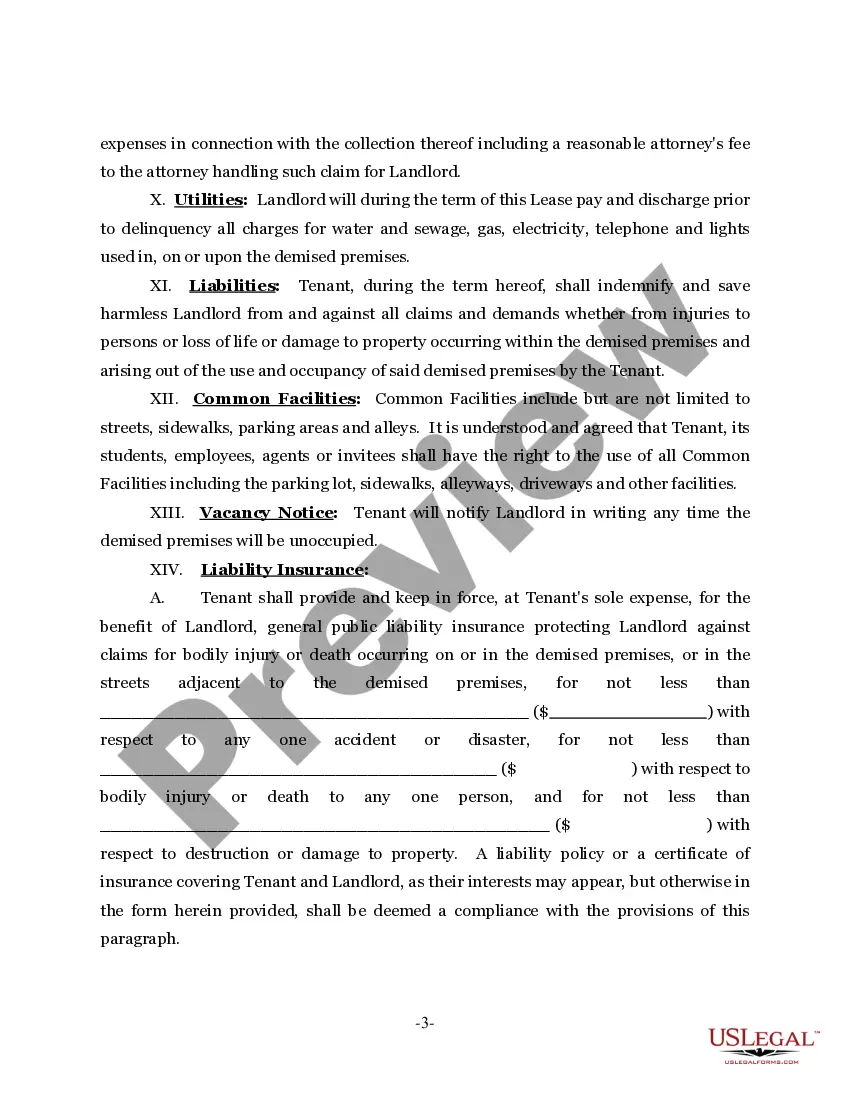 Get Sample Lease for Dance or other Studio Preview Sample Lease for Dance or other Studio