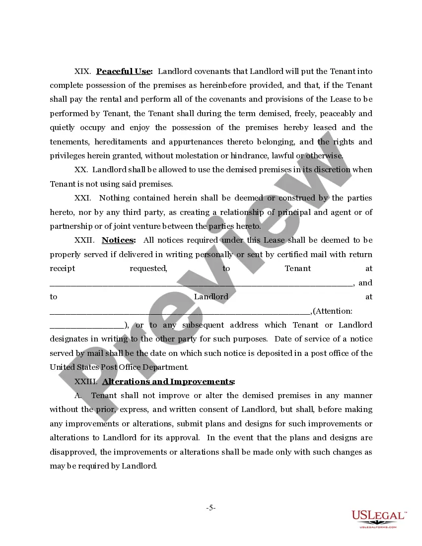 Get Sample Lease for Dance or other Studio Preview Sample Lease for Dance or other Studio