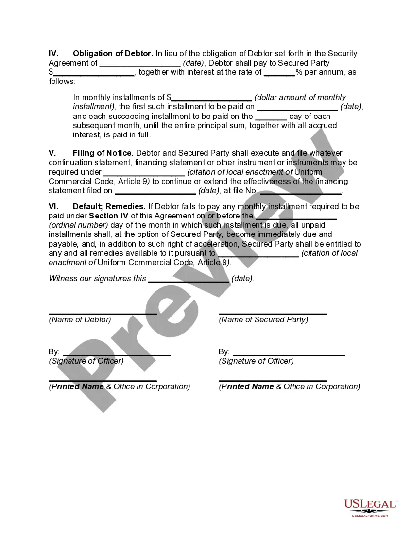 Get Agreement to Extend Security Interest Preview Agreement to Extend Security Interest