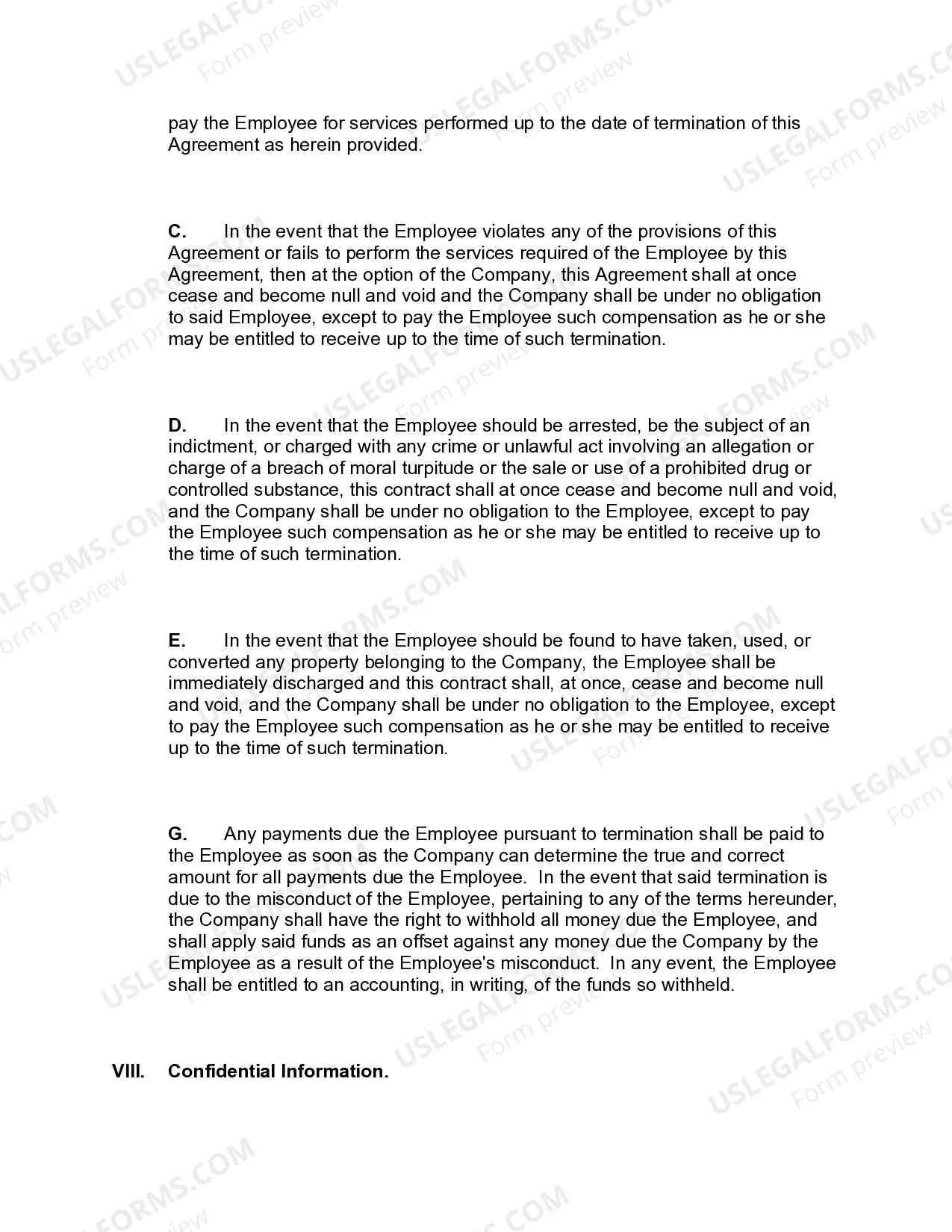 Preview Employment Contract for Salesperson with Confidentiality and Noncompetition Provisions