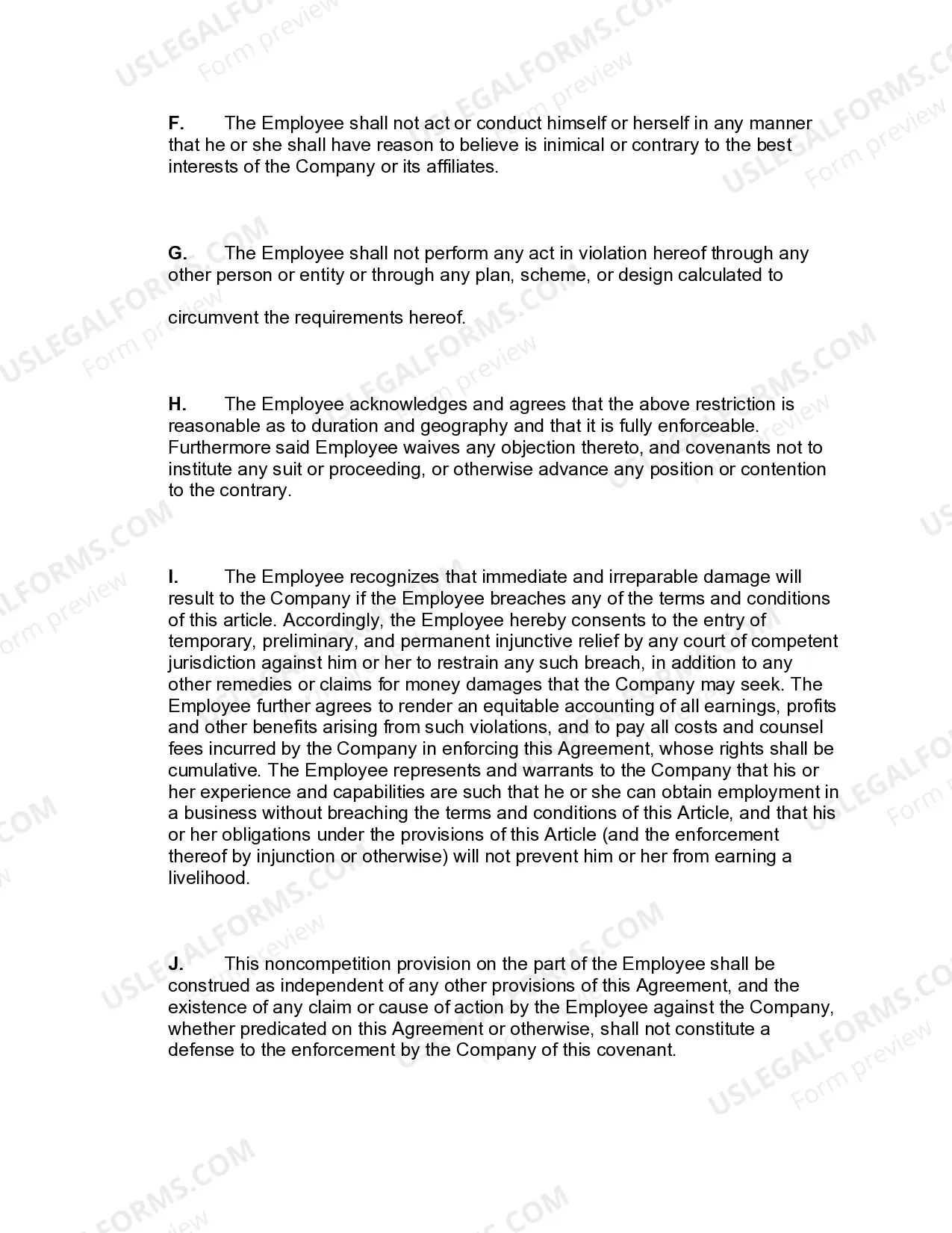 Preview Employment Contract for Salesperson with Confidentiality and Noncompetition Provisions