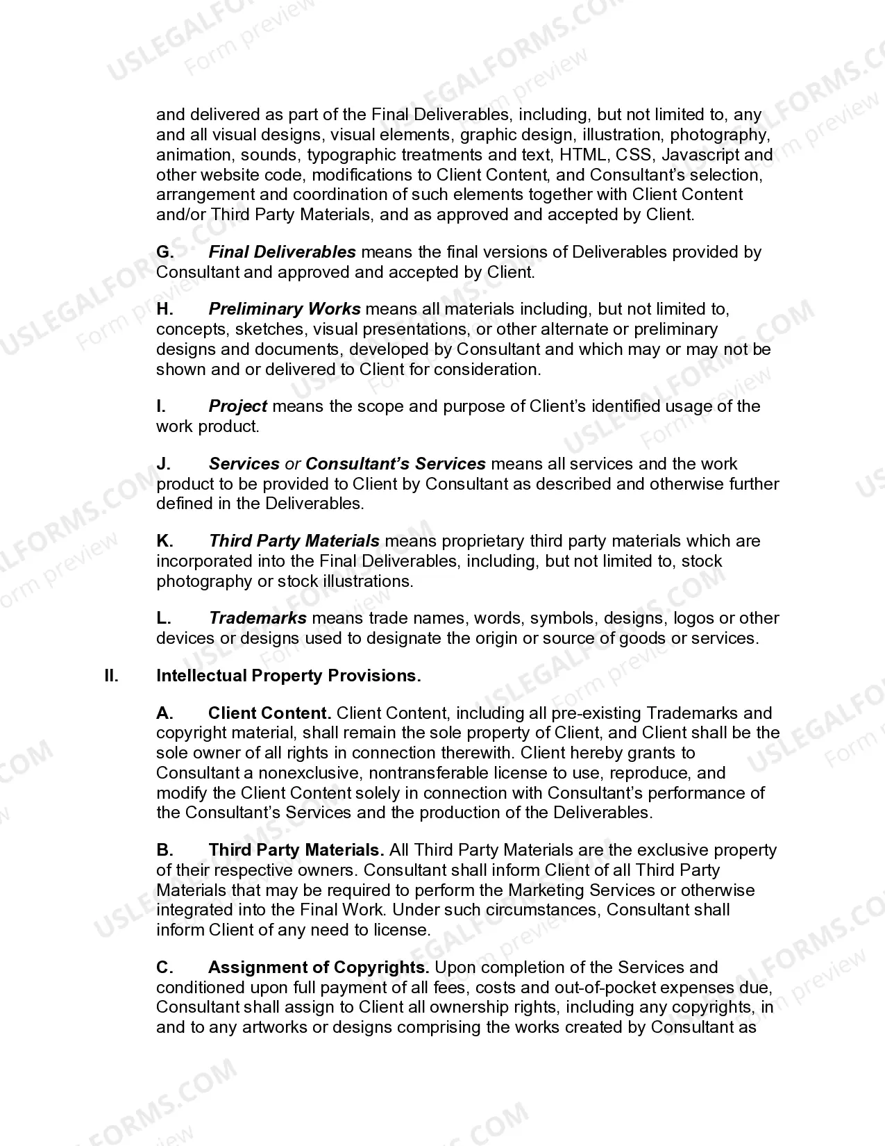 Preview Agreement for Marketing Services