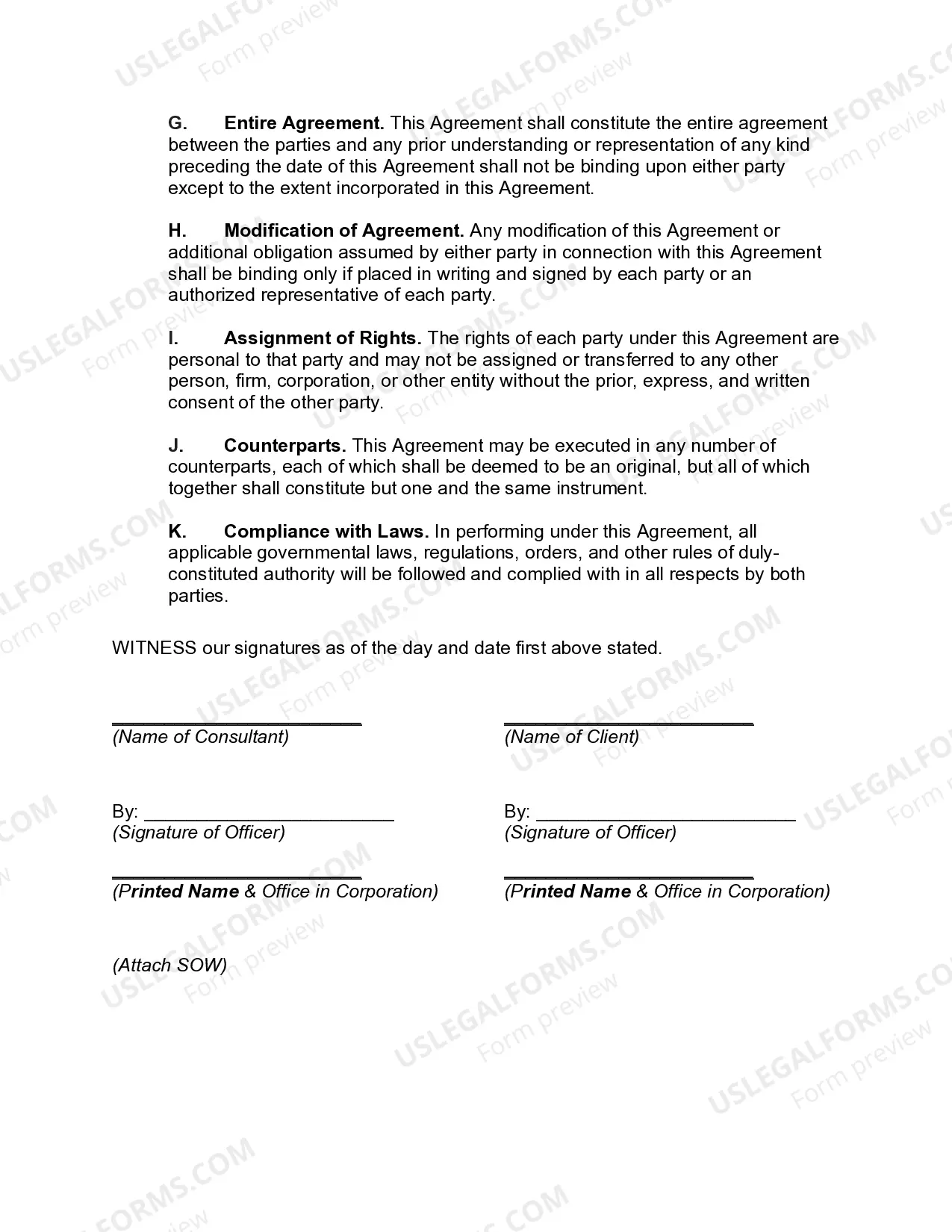 Preview Agreement for Marketing Services