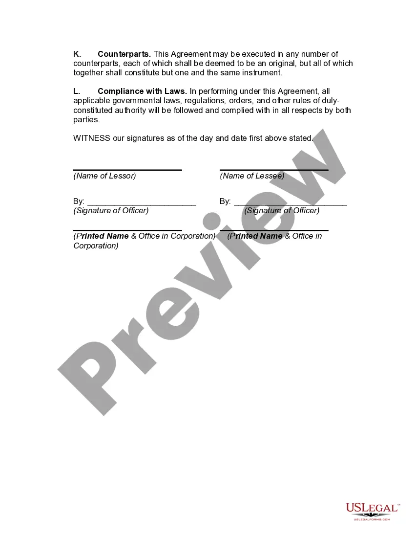 Preview Net Lease of Equipment
