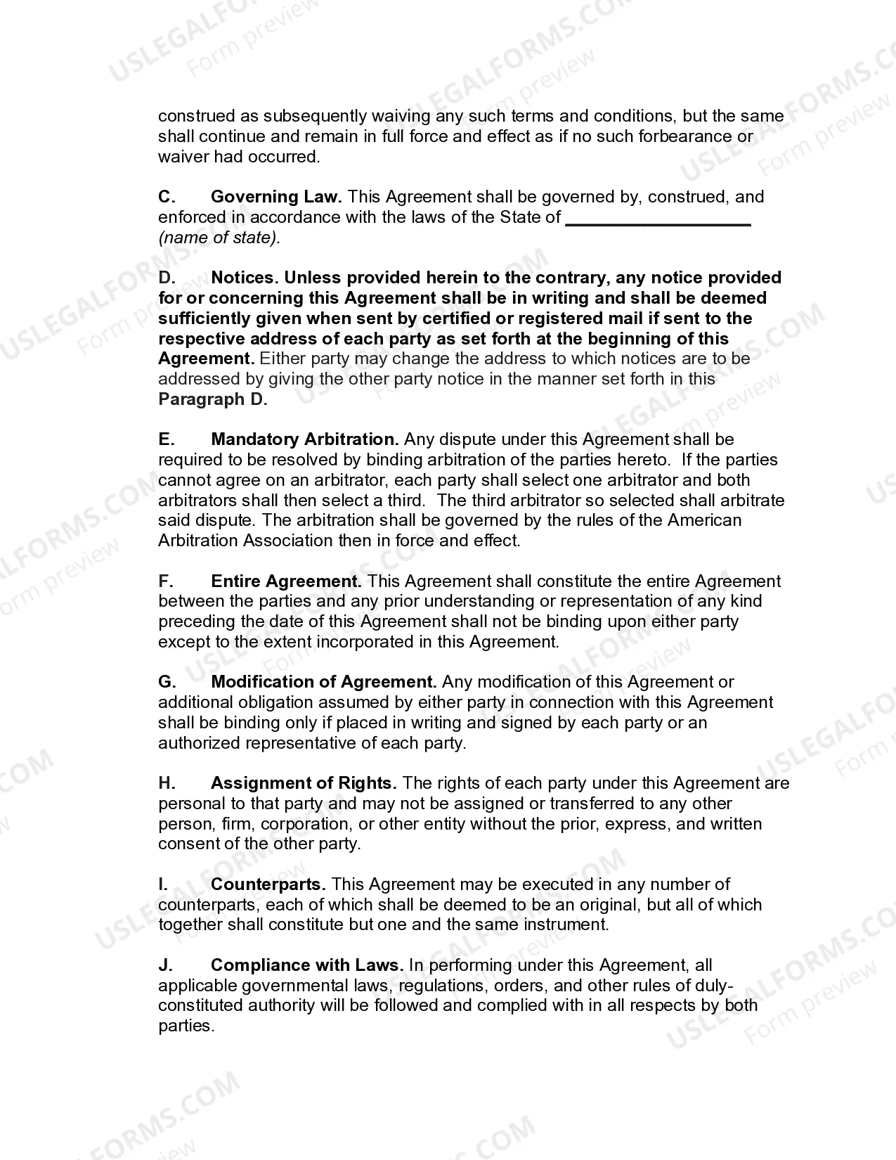 Preview Jobber Agreement for Sale of Goods