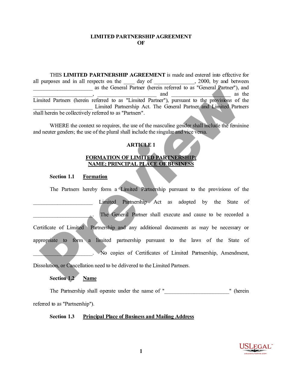 page 5 Family Limited Partnership Agreement and Certificate preview