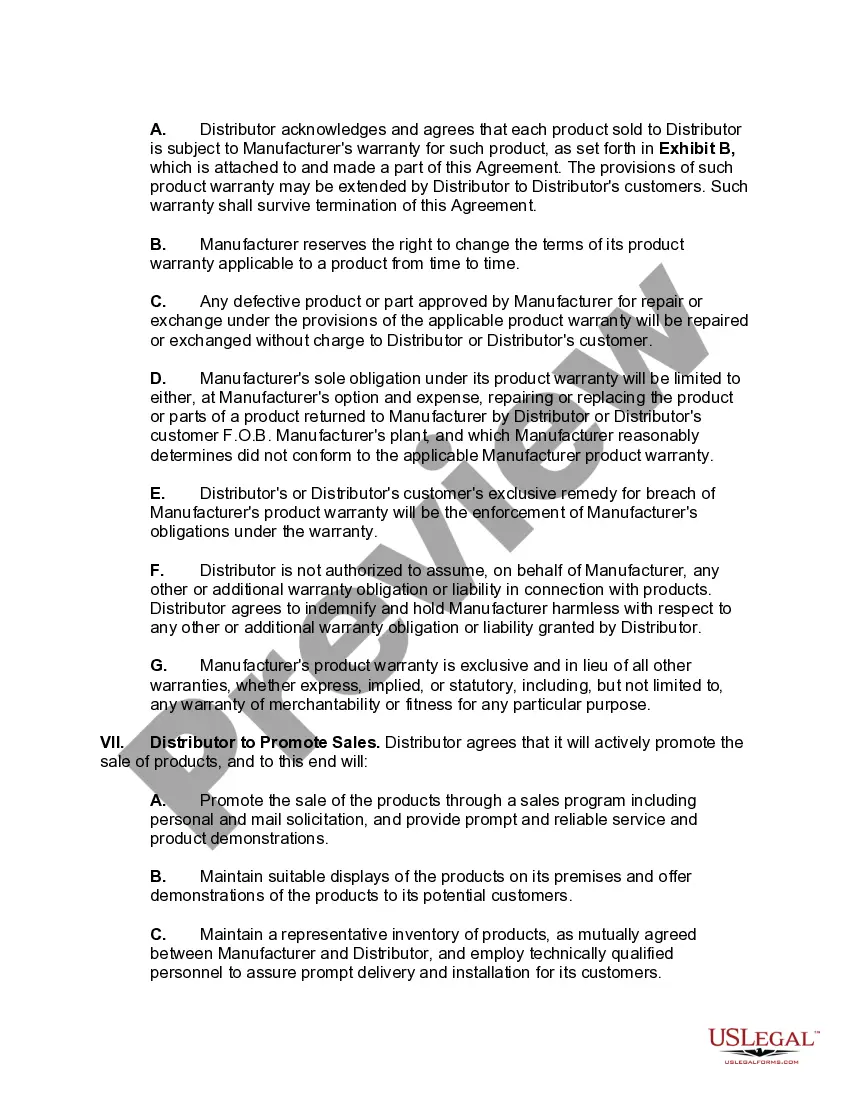 Preview Nonexclusive Distributorship Agreement