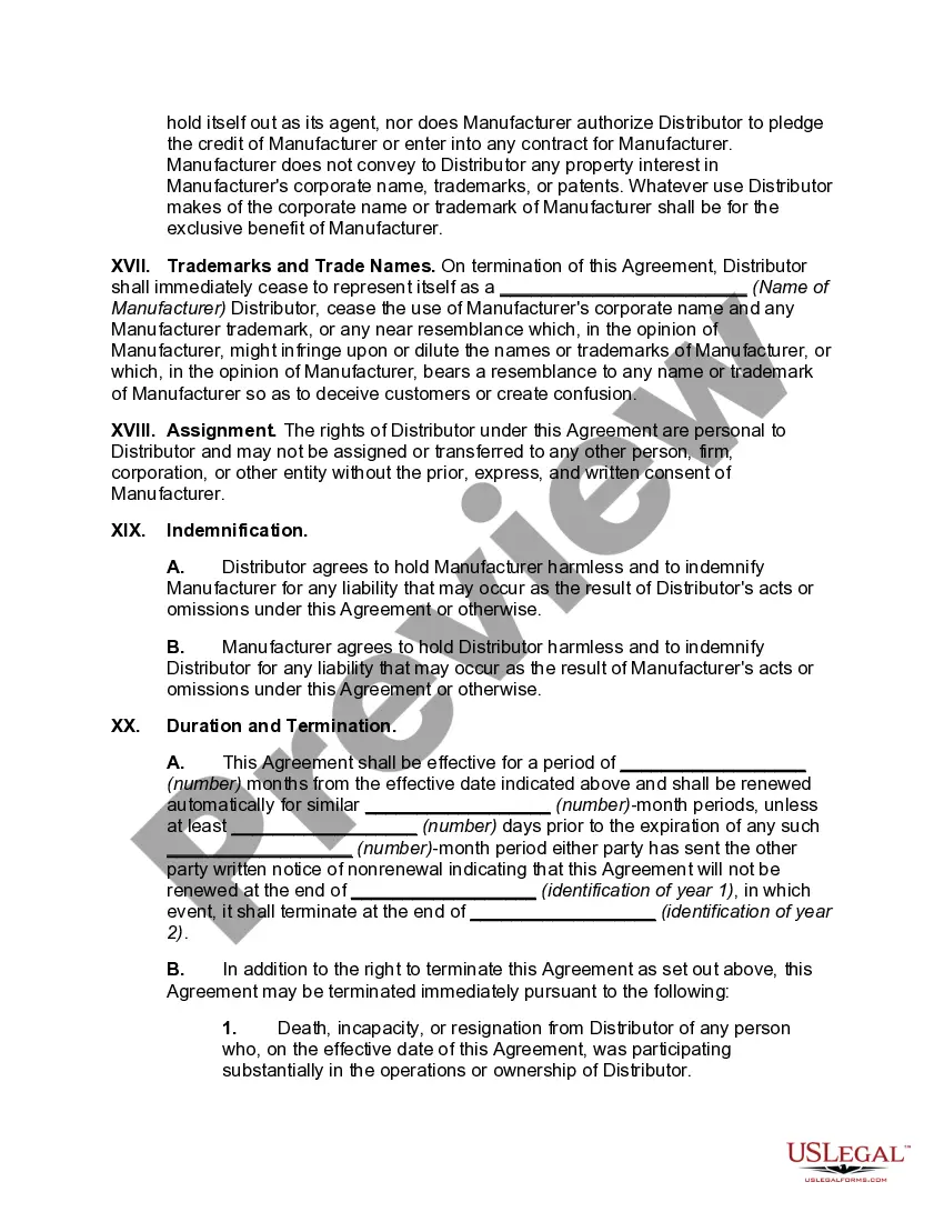 Preview Nonexclusive Distributorship Agreement