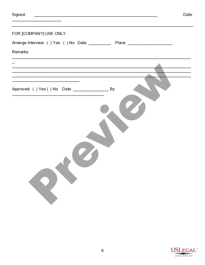 Preview Employment Application - General - At-Will Employment