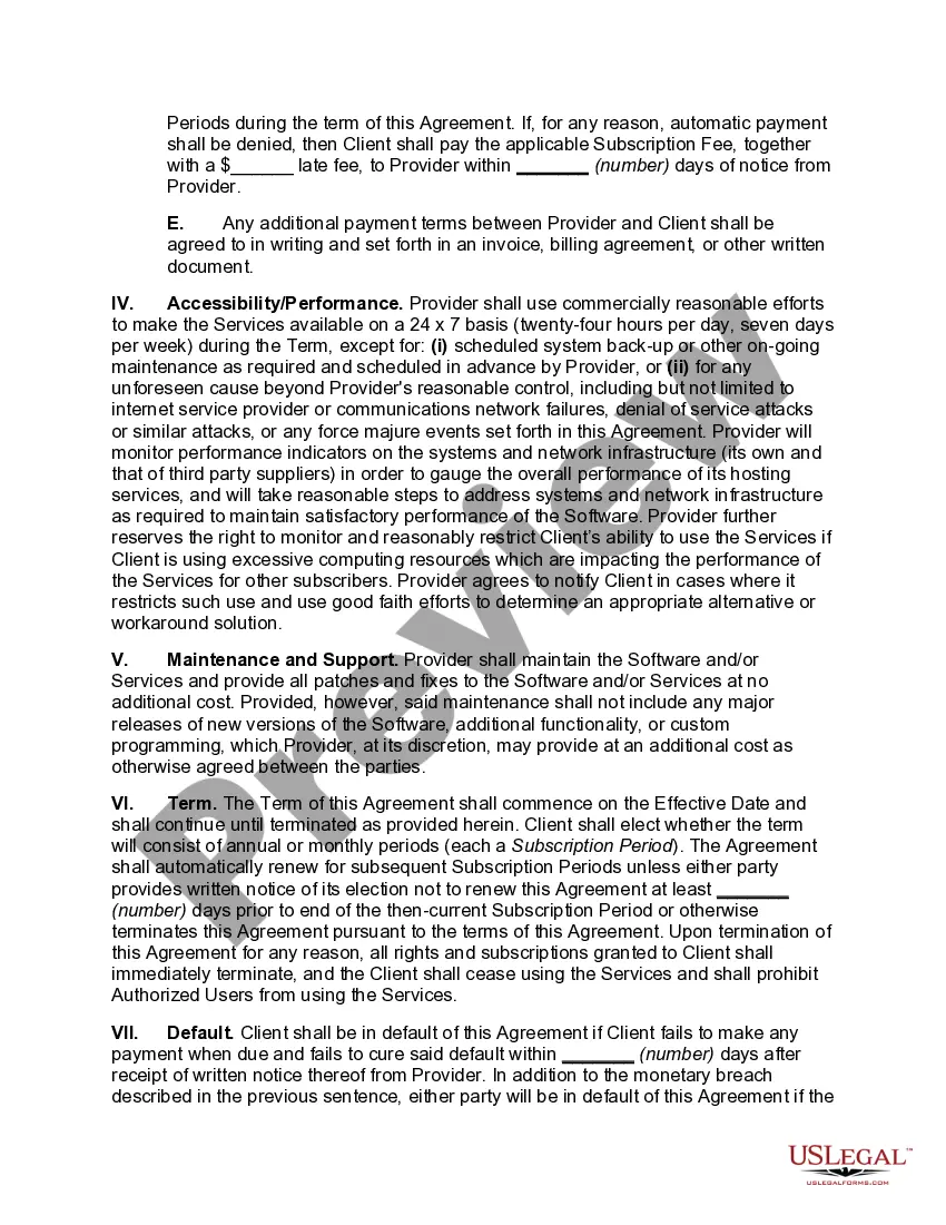 Get Software Subscription Service Agreement Preview Software Subscription Service Agreement